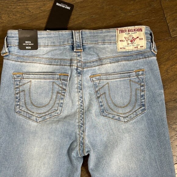 TRUE RELIGION Becca Mid-Rise Boot Cut Jeans Light Wash Sz 29 NWT - Picture 4 of 7